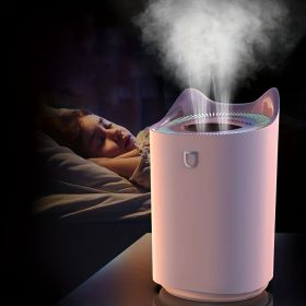 Air Humidifier Essential Oil Aroma Diffuser Humidifiers Double NozzleCool Mist Humidifiers; Lasts Up To 48H Air Vaporizer; Night Light Function (Color: Pink+5pcs Cotton Sticks, Capacity: 3000ML)